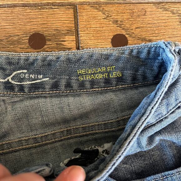 Inc Denim Women's Straight Leg Jeans 2 Regular Fit Lace Distressed Light Wash - Picture 6 of 7